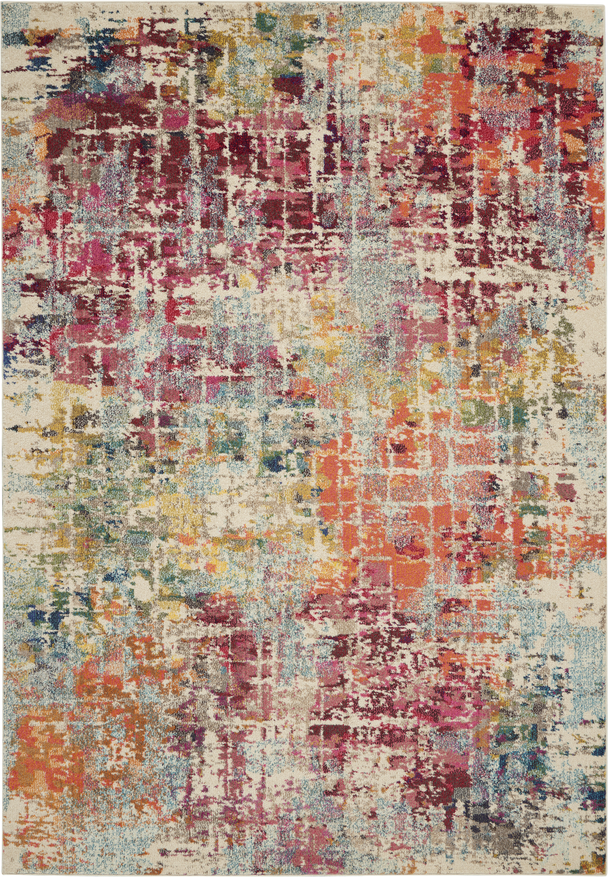 Nourison Celestial 6'7" x 9'7" Pink Multicolor Modern & Contemporary Indoor Rug