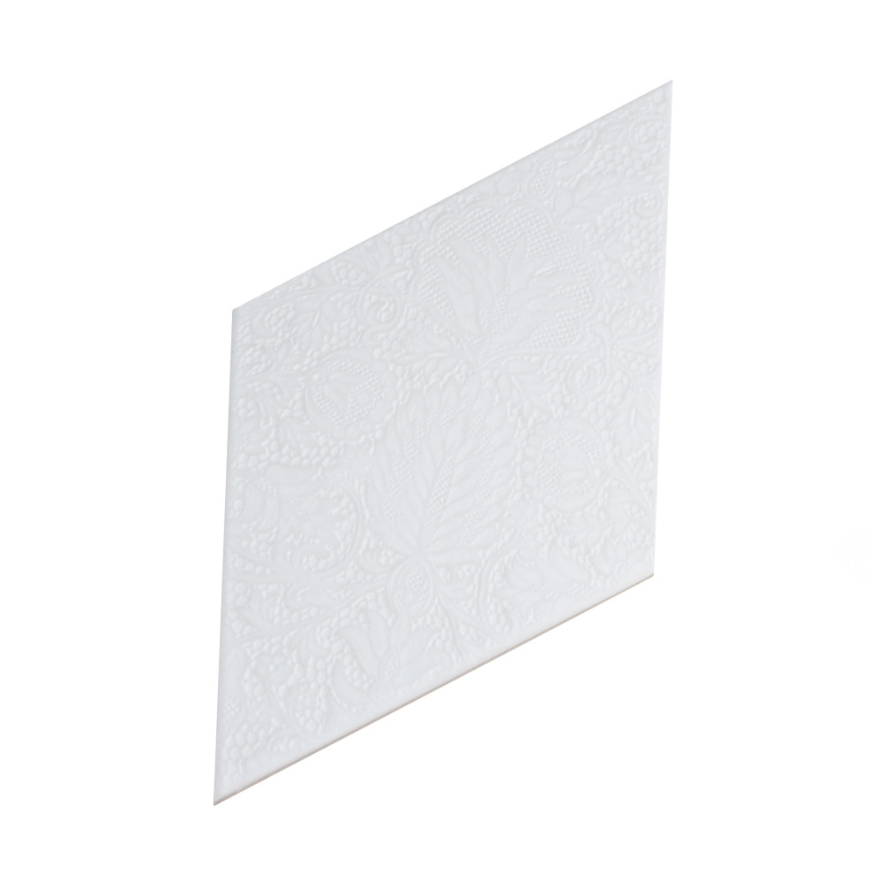 Rhombus White 5-1/2 in. x 9-1/2 in. Porcelain Floor and Wall Tile
