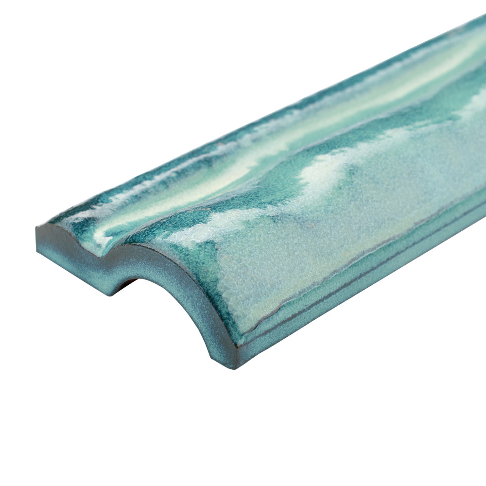 Antic Special Moldura Lava Verde 2 in. x 6 in. Ceramic Wall Trim