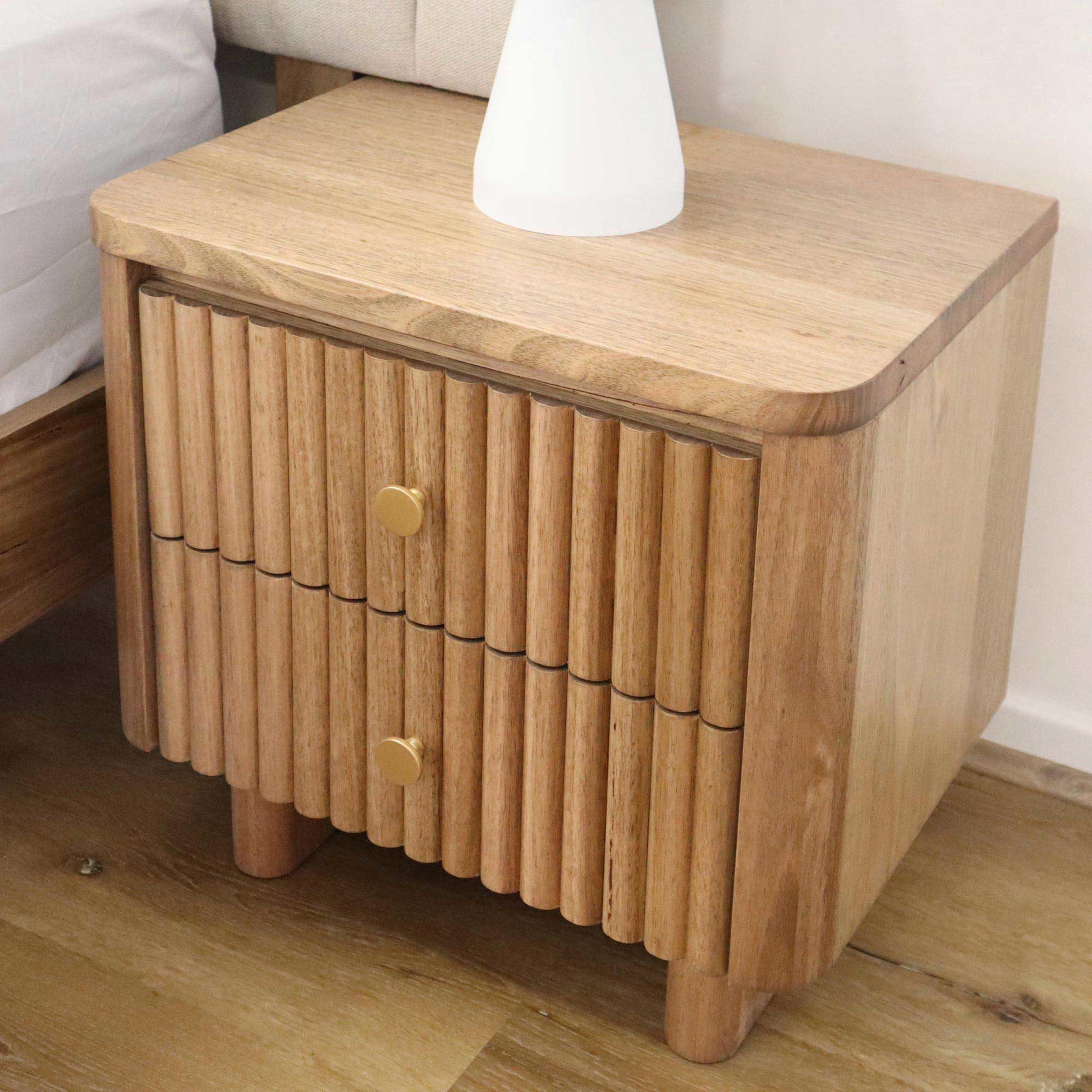 Detail image of the  Clifton Bedside Table (2 Drawer), Smoked Oak from Forty Winks