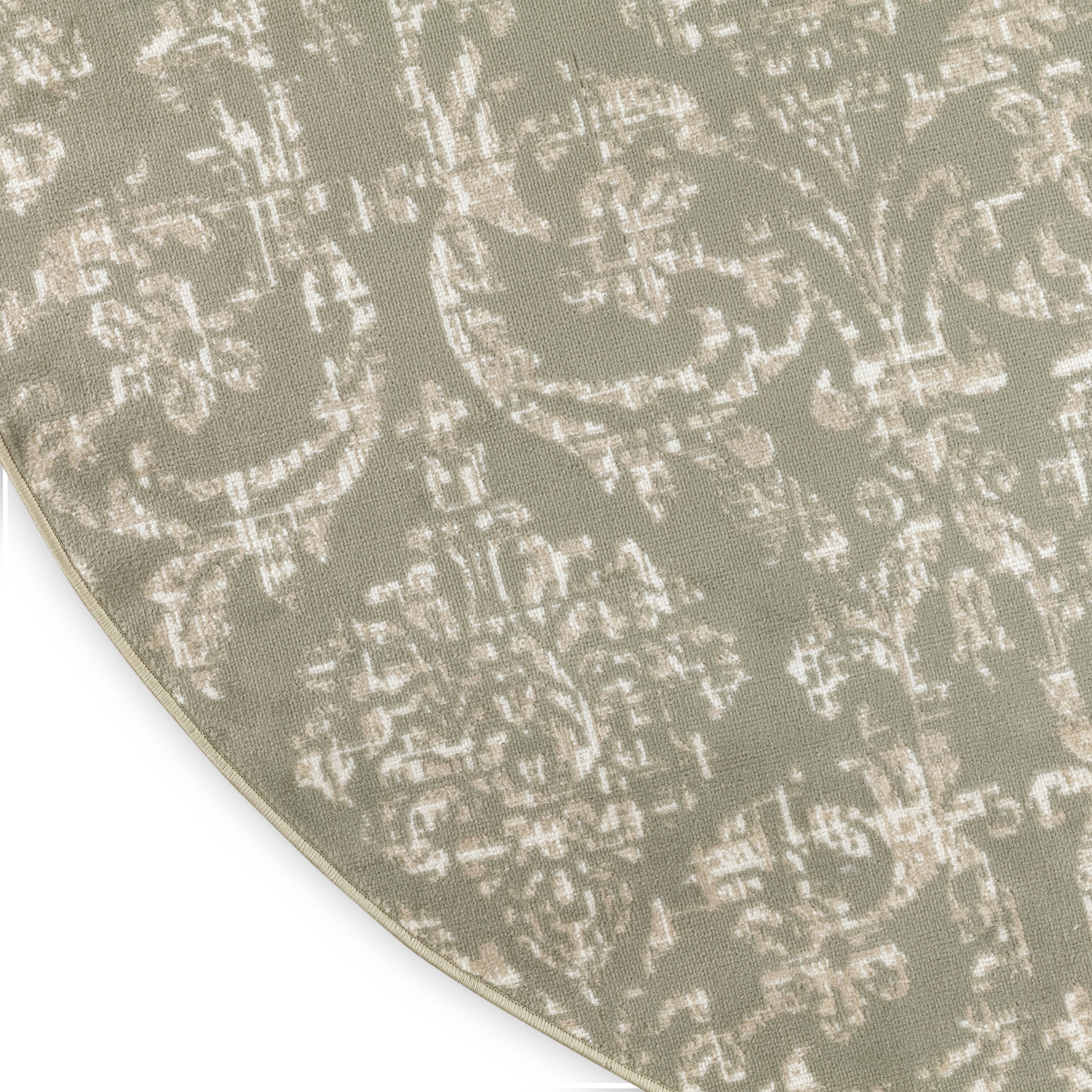 Nourison Jubilant 8' x Round Olive Vintage Indoor Rug