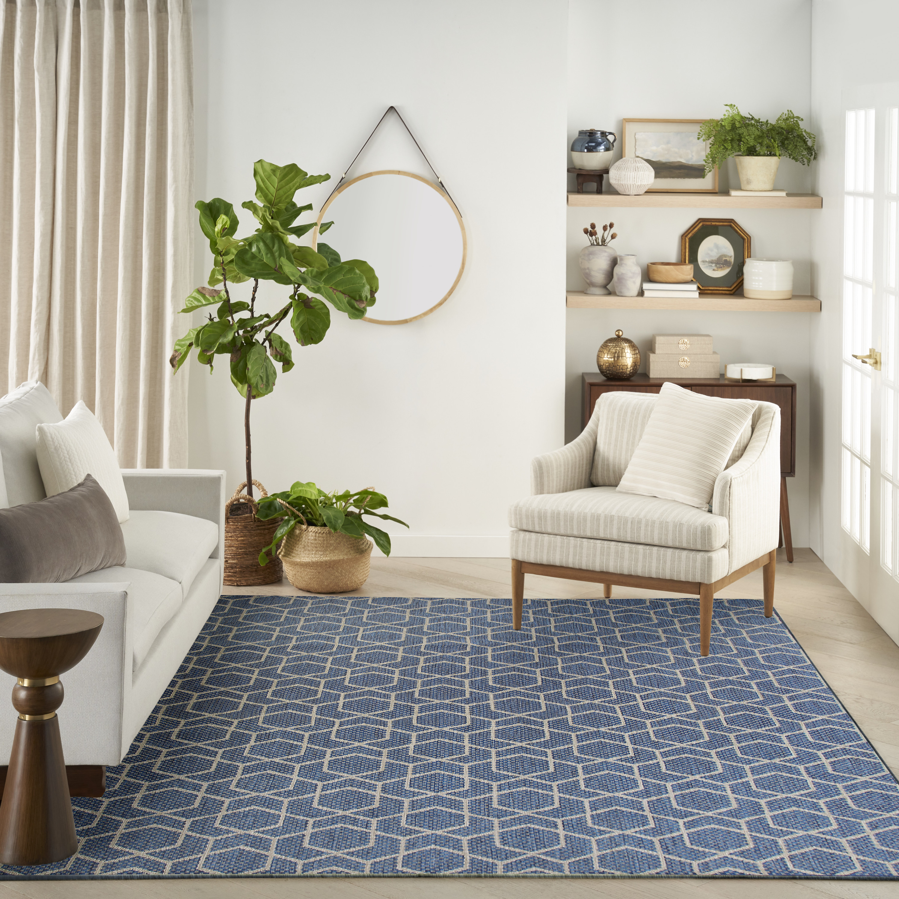 Nourison Horizon Indoor/Outdoor 9' x 12' Denim Modern Rug