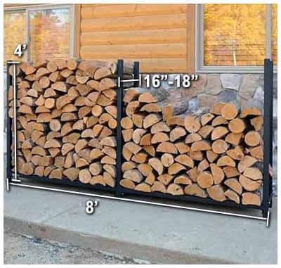 WoodEze Firewood Rack showing Face Cord