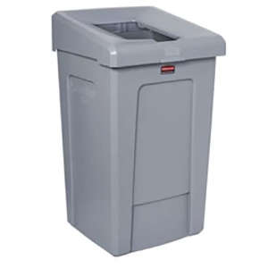 Rubbermaid Commercial, Slim Jim®, Recycling Station, 33gal, Resin, Gray, Rectangle, Receptacle