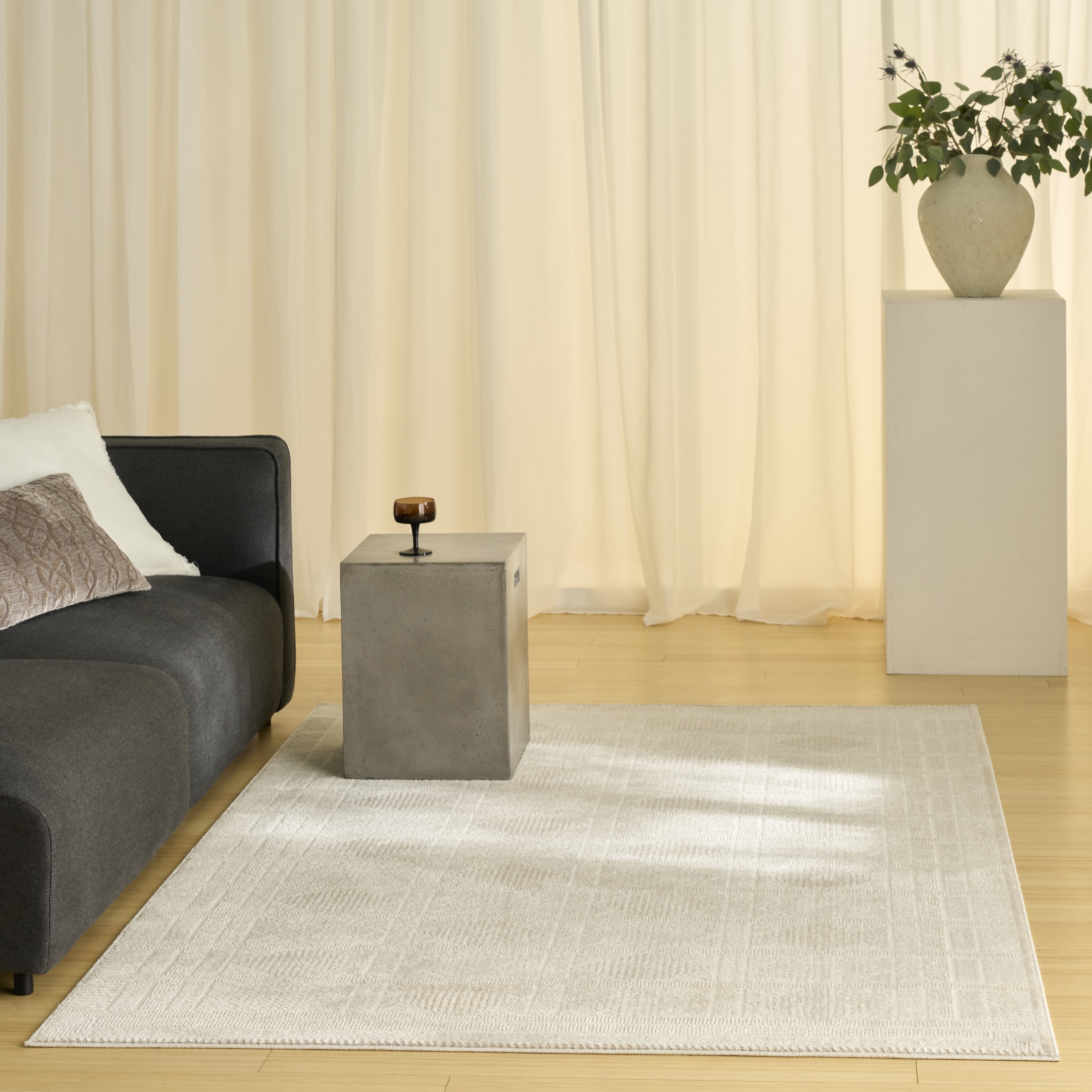 Nourison Nordic 4' x 6' Ivory Beige Modern Indoor Rug