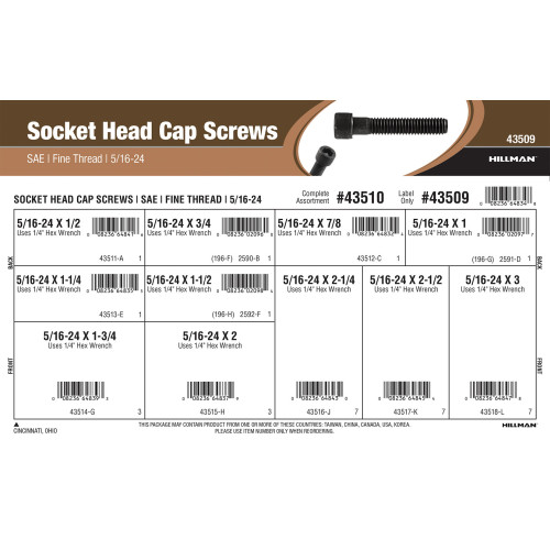 Socket-Head Cap Screws Assortment (5/16