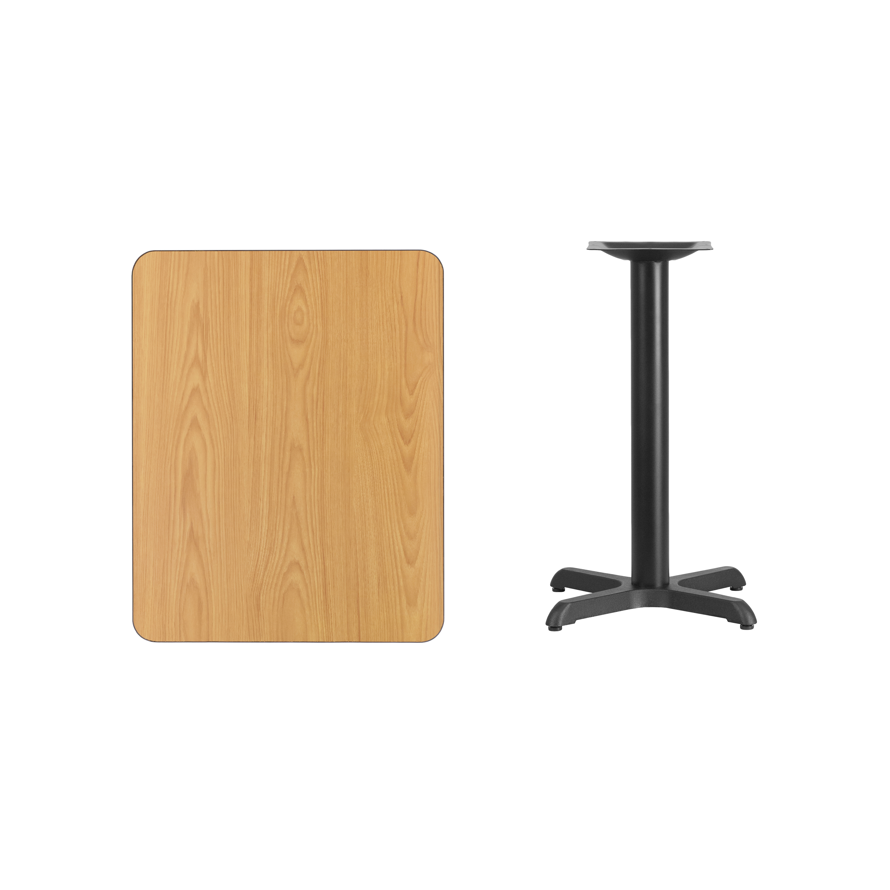 Graniss 24'' x 30'' White Rectangular Laminate Table Top with Black 22 x 22 "... - Picture 13 of 36