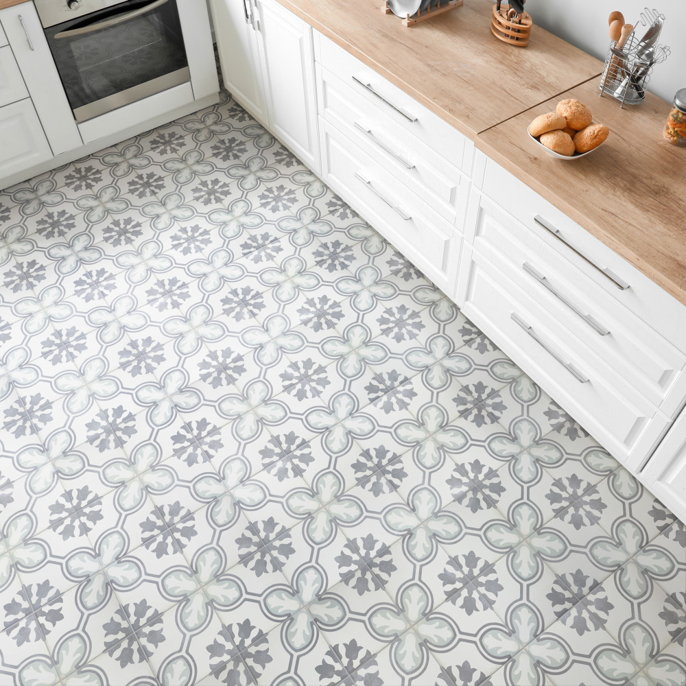 Amberely Orchid Mint 17-3/4 in. x 17-3/4 in. Porcelain Floor and Wall Tile