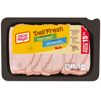 Oscar Mayer Deli Oven Roasted Turkey Breast & Honey Uncured Ham Sliced Lunch Meat 15 oz. Family Size