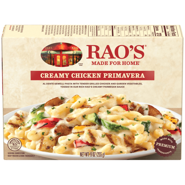Creamy Chicken Primavera Frozen Meal, 9 oz