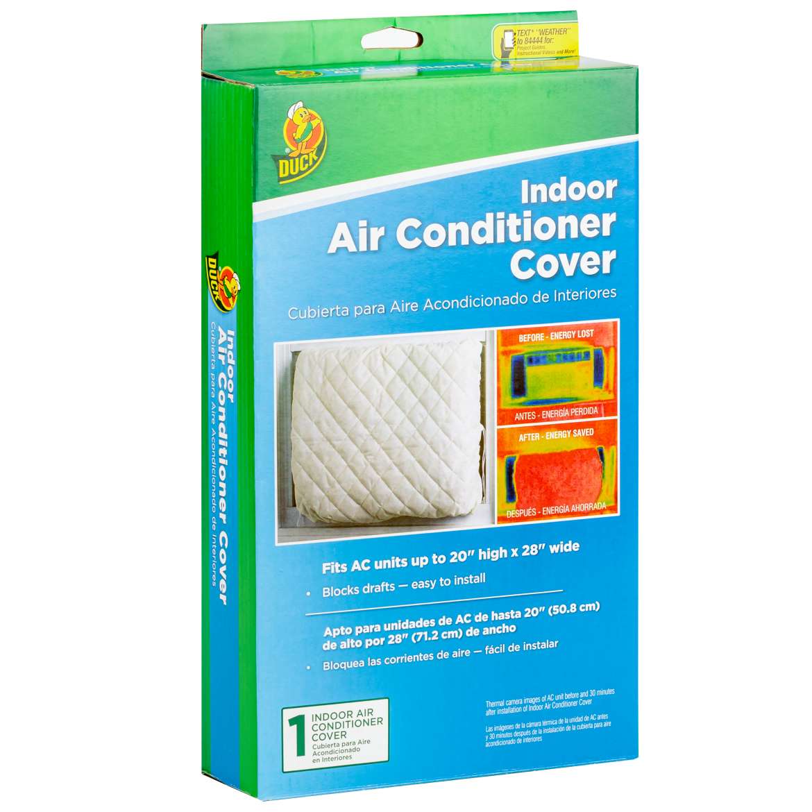 Duck® Brand Indoor Air Conditioner Cover - White, 20 in. x 28 in.