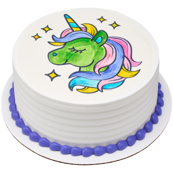 Paintable Unicorn Sparkle PhotoCake® Edible Image®
