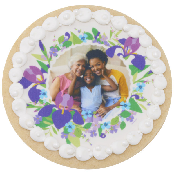 Blooming Iris PhotoCake® Edible Image® Frame
