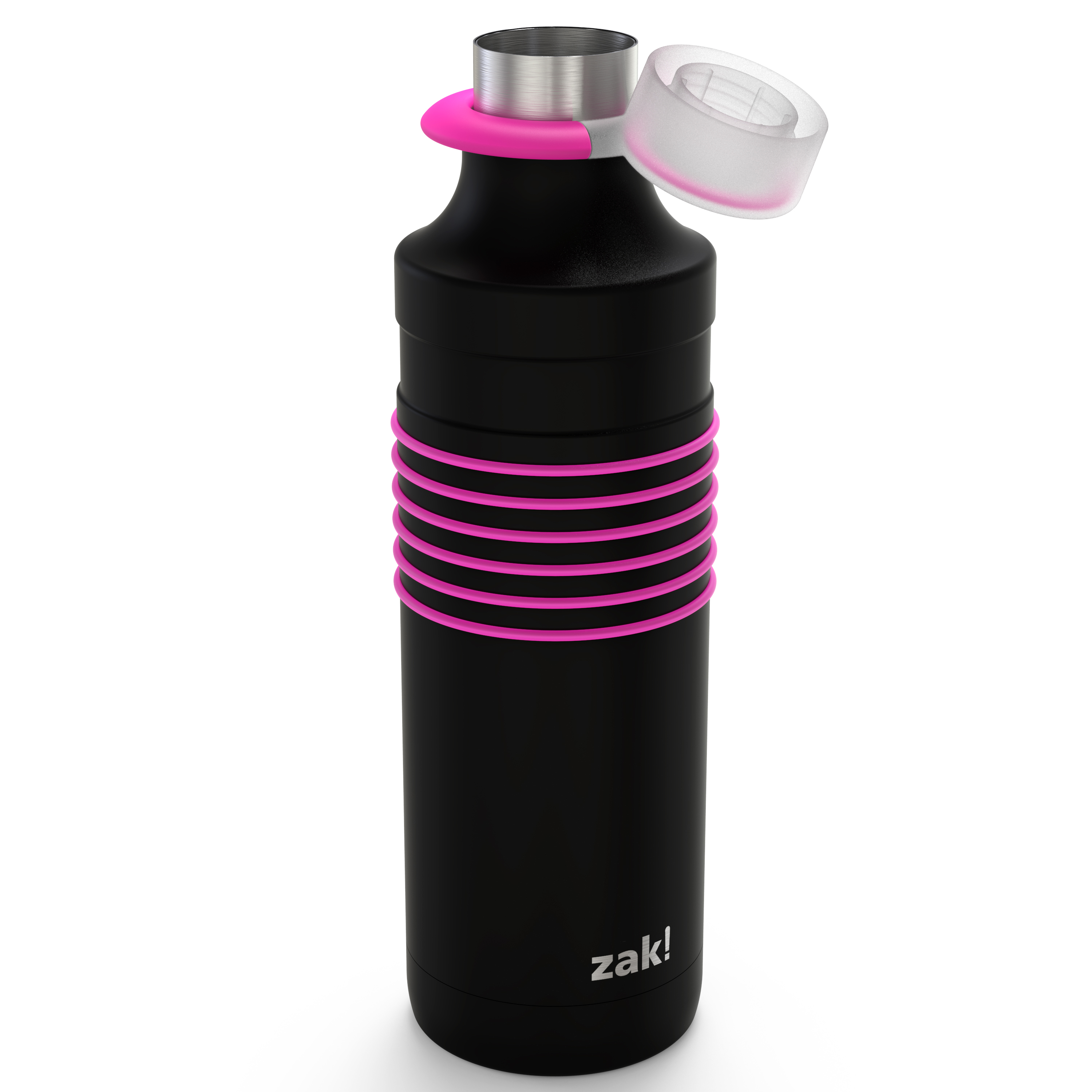 HydraTrak 22 ounce Vacuum Insulated Stainless Steel Tumbler, Black with Pink Rings slideshow image 5 HydraTrak 22 ounce Vacuum Insulated Stainless Steel Tumbler, Black with Pink Rings slideshow image 5