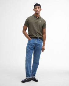 Tartan Pique Polo Shirt Dark Olive-Classic