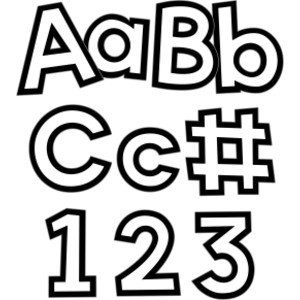 White with Black Trim Combo Pack EZ Letters, 219 Pieces