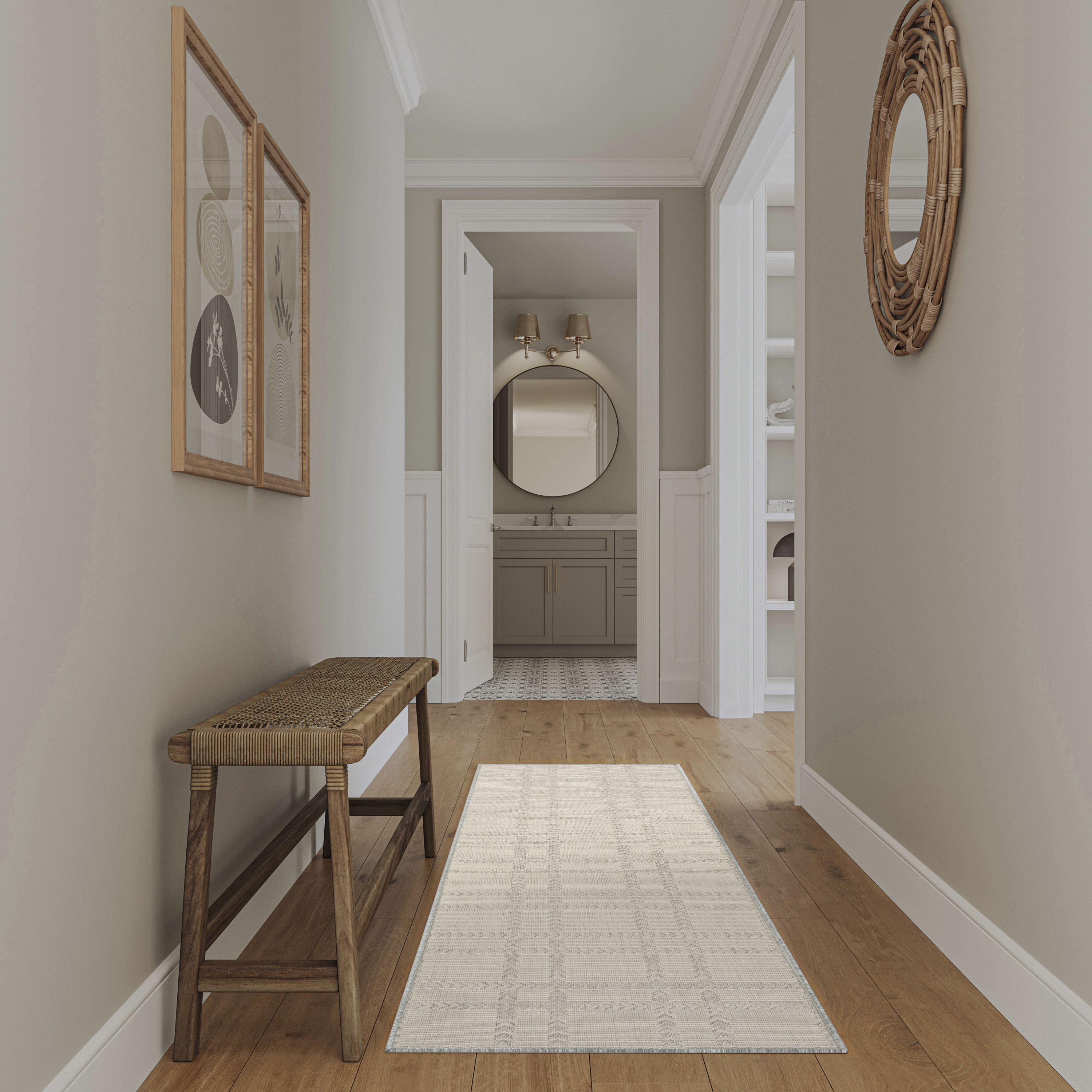 Nourison Horizon Indoor/Outdoor 2' x 6' Grey Modern Rug