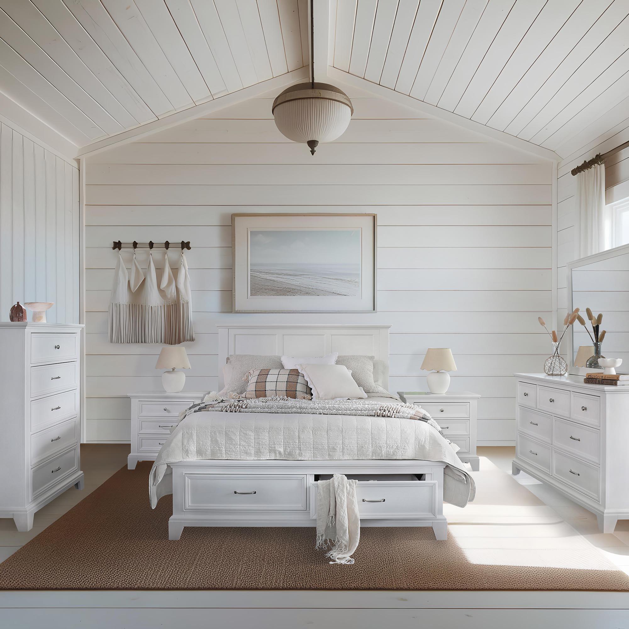 Lifestyle image of the  Fulham Tallboy (5 Drawer), White from Forty Winks
