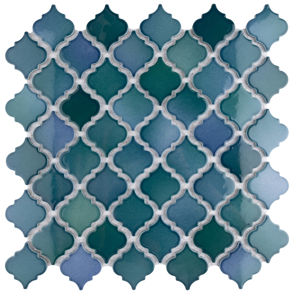 Sample – Hudson Tangier Aquamarine Porcelain Mosaic Tile
