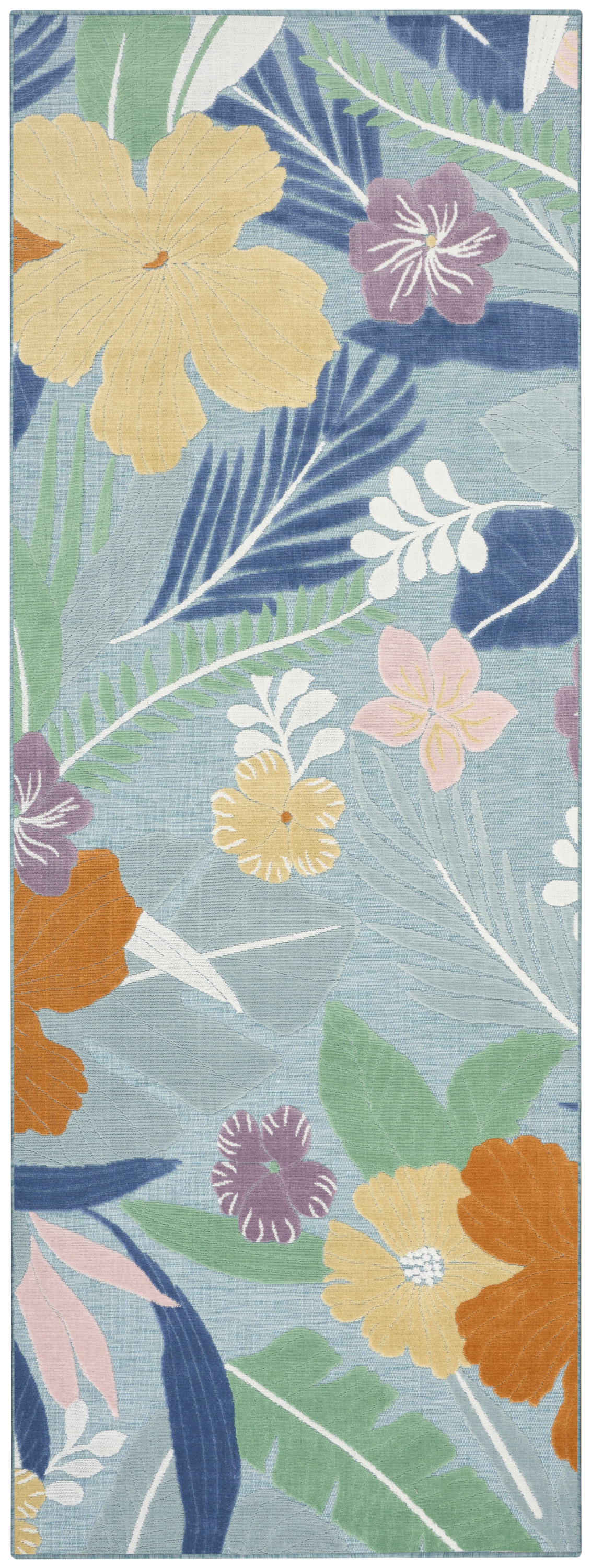 Nourison Suncoast 2' x 6' Blue Multicolor Tropical Rug
