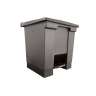 Rubbermaid Commercial, Legacy, 8 gal, Plastic, Black, Square, Receptacle