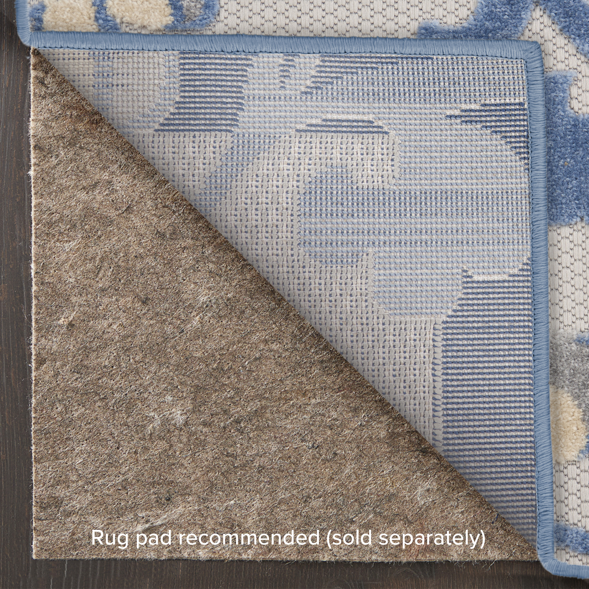 Nourison Aloha 7' x 10' Blue Grey Farmhouse Rug