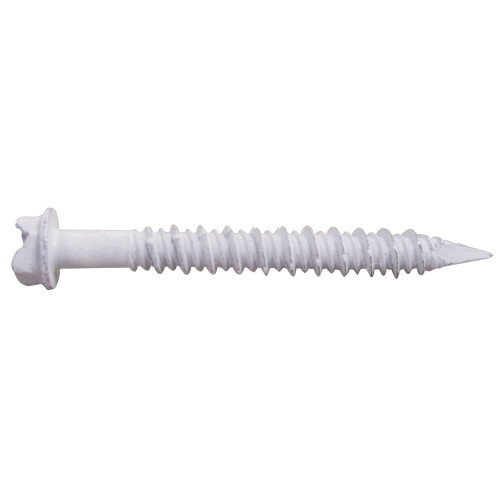 White Slotted Hex Washer-Head Tapper Concrete Screw Anchor 3/16