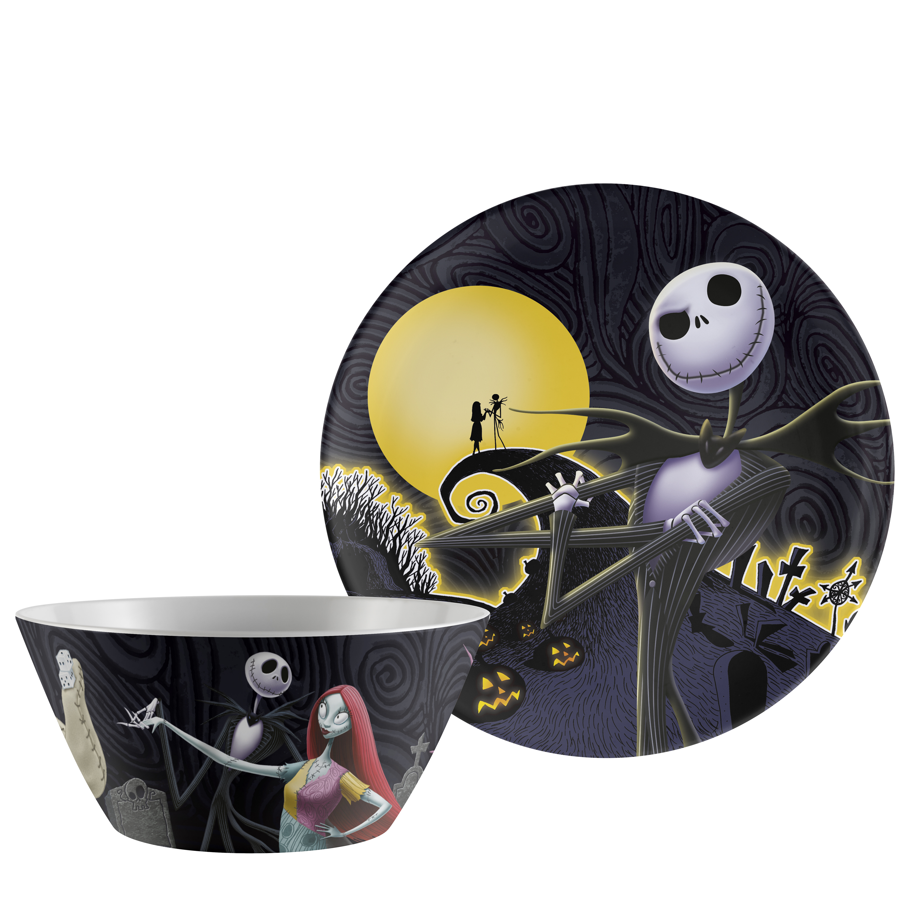 Disney The Nightmare Before Christmas Dinnerware Set, Jack & Sally, 2-piece set slideshow image 2 Disney The Nightmare Before Christmas Dinnerware Set, Jack & Sally, 2-piece set slideshow image 2