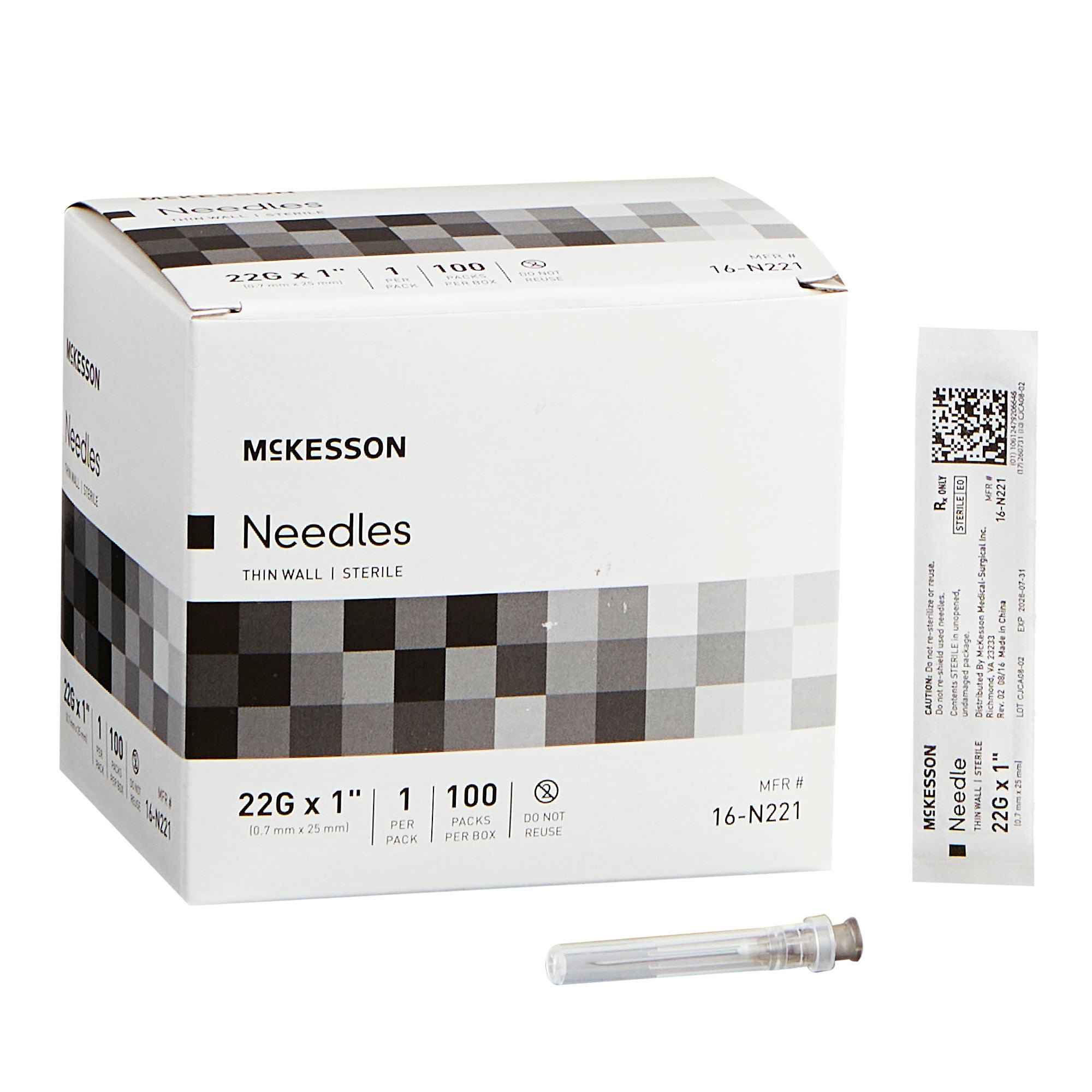 McKesson Hypodermic Needle, 22 Gauge, 1 Inch