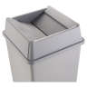 Rubbermaid Commercial, Untouchable, Square, Resin, 35 gal, Gray, Receptacle Lid