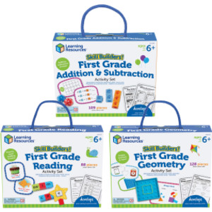 Skill Builders! 1st Grade Activity Set 3-Pack, Reading, Addition & Subtraction, Geometric Shapes