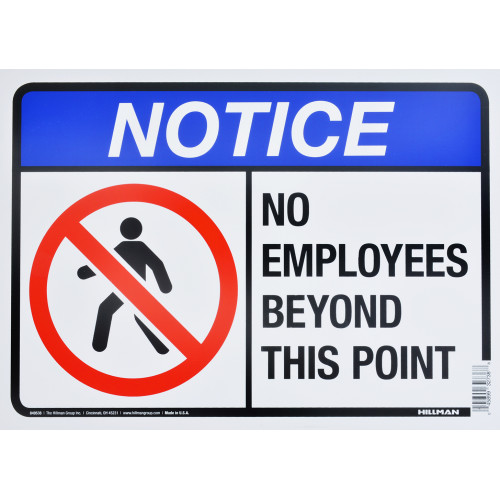 No Employees Beyond This Point Notice Sign (10