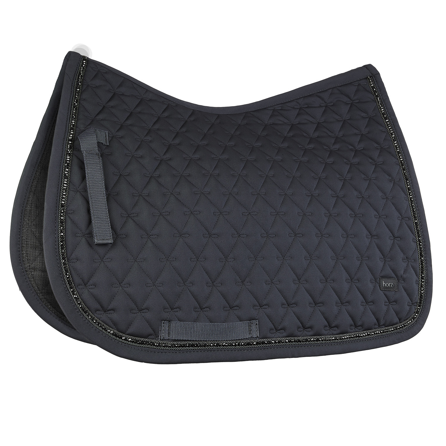 Horze Noir Jumping Saddle Pad with Black Pearls