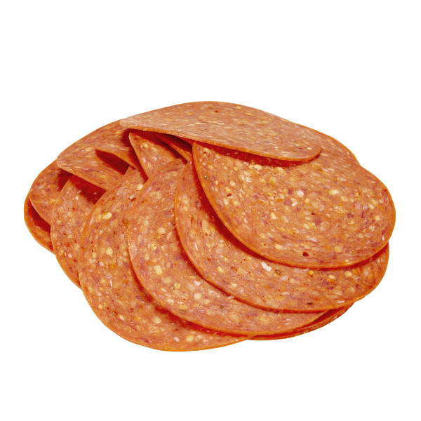 BREAD READY(r) Pepperoni, Sliced 4/oz, 12/1 lb . C1C0 - Front Center Out of Package (Hi Res)