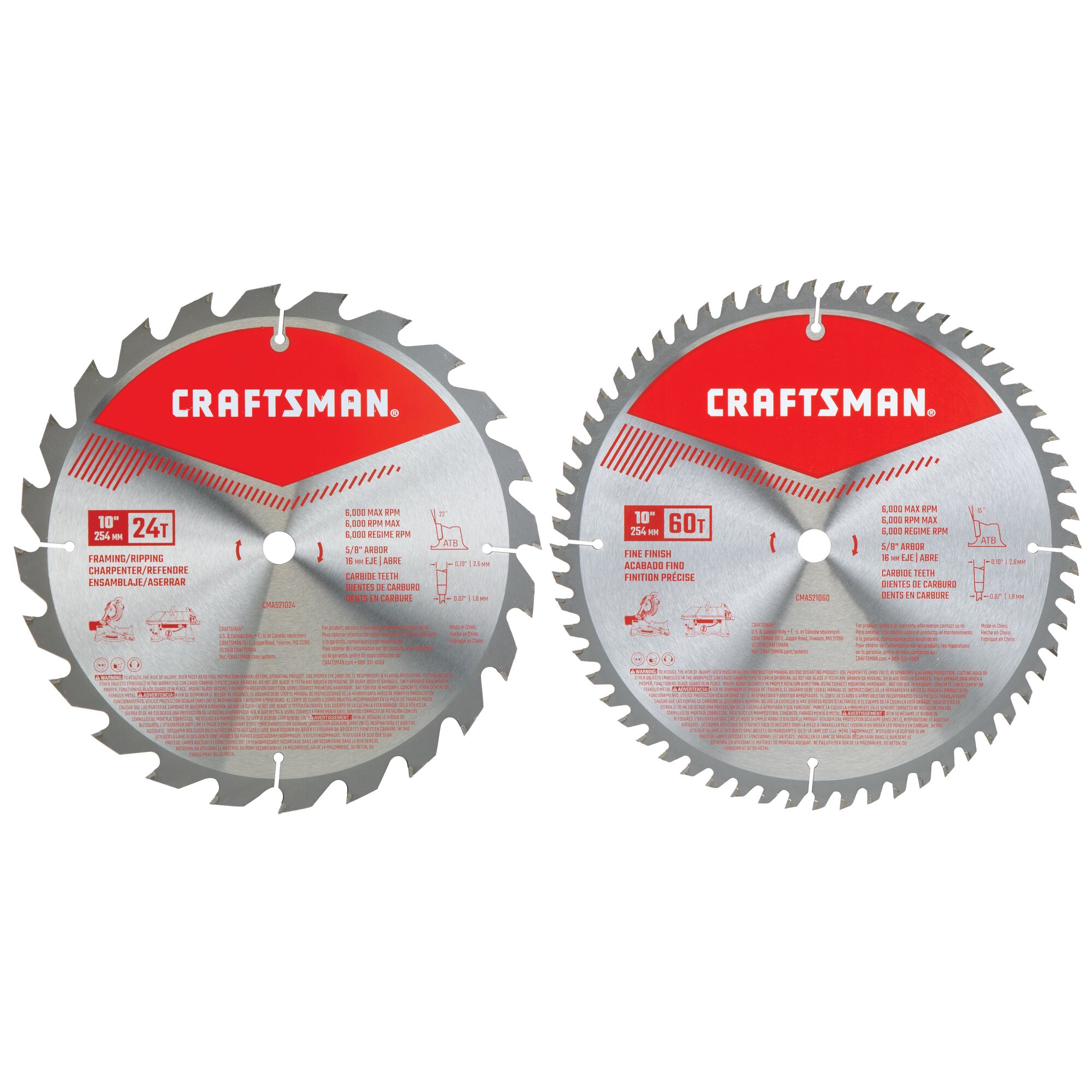 2 pack 10 inch saw blade combo.