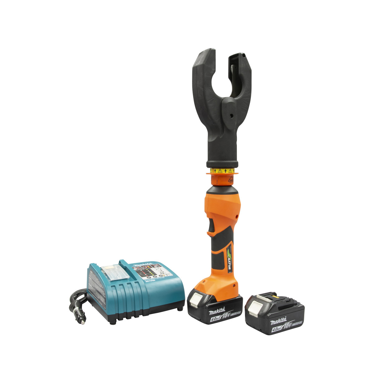 50 mm Insulated Cable Cutter with 12V Charger. 1000v Insulation. Brush guarded head - helps avoid accidental contact with conductors. Tri-insulation barrier - Provides three (3) layers of protection (Patent Pending). 360° Rotating head  - For improved agility in confined work spaces. Double -tap safety feature option -Prevents unintentional operation. Bluetooth® communication