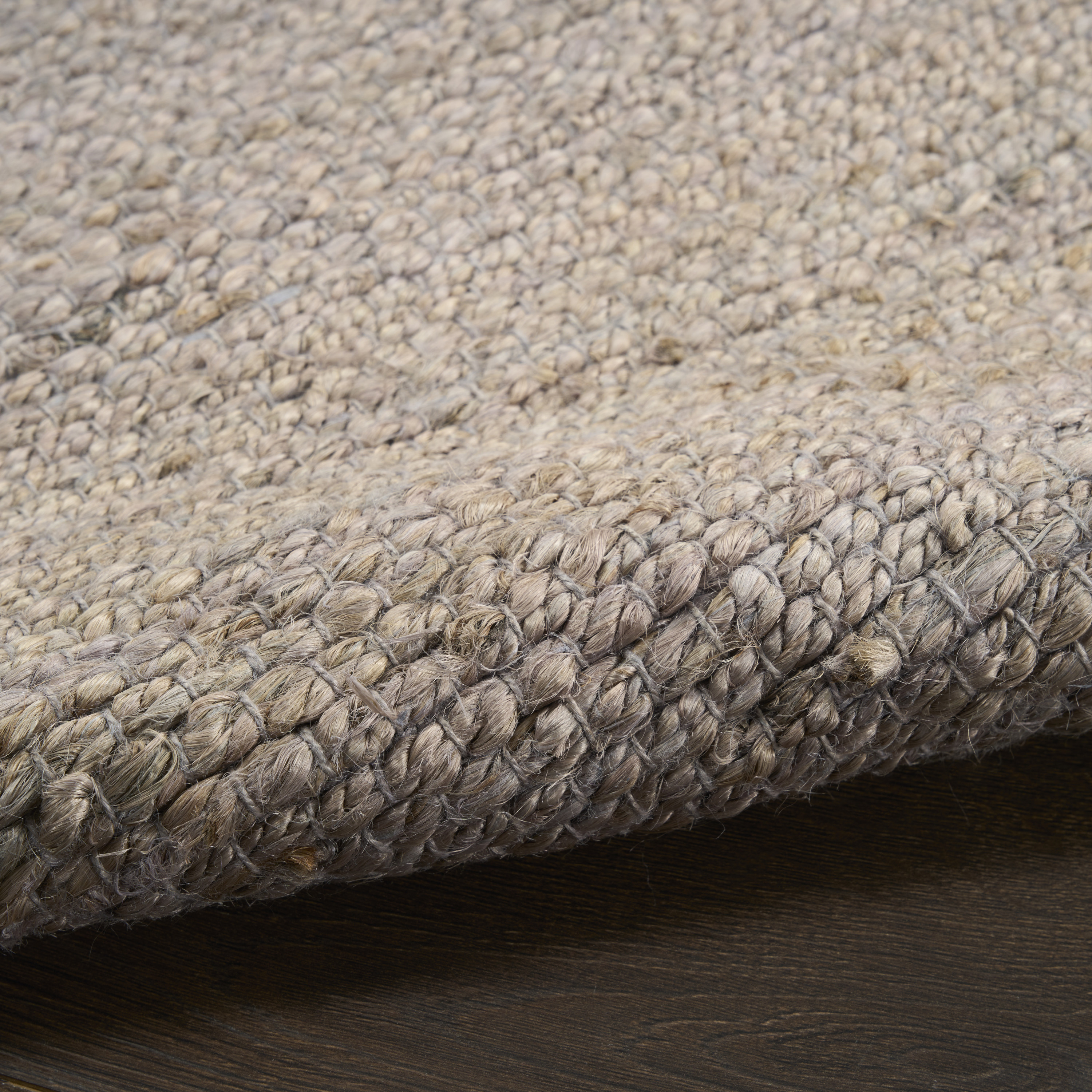 Nourison Natural Jute 6' x 9' Grey Farmhouse Indoor Rug