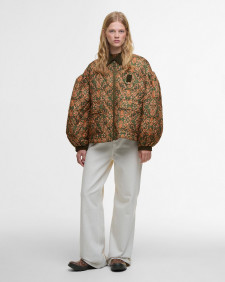 Barbour FARM Rio Luisa Quilted jacket Pineapple/Green Heart Print