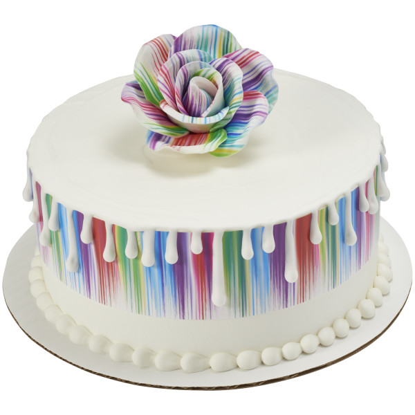 Painted Colors Printed Rose Assortment Gum Paste Flowers