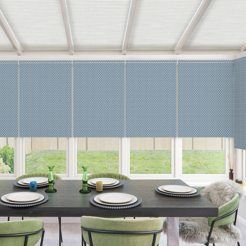 Elvis Blackout Azure Roller Blind