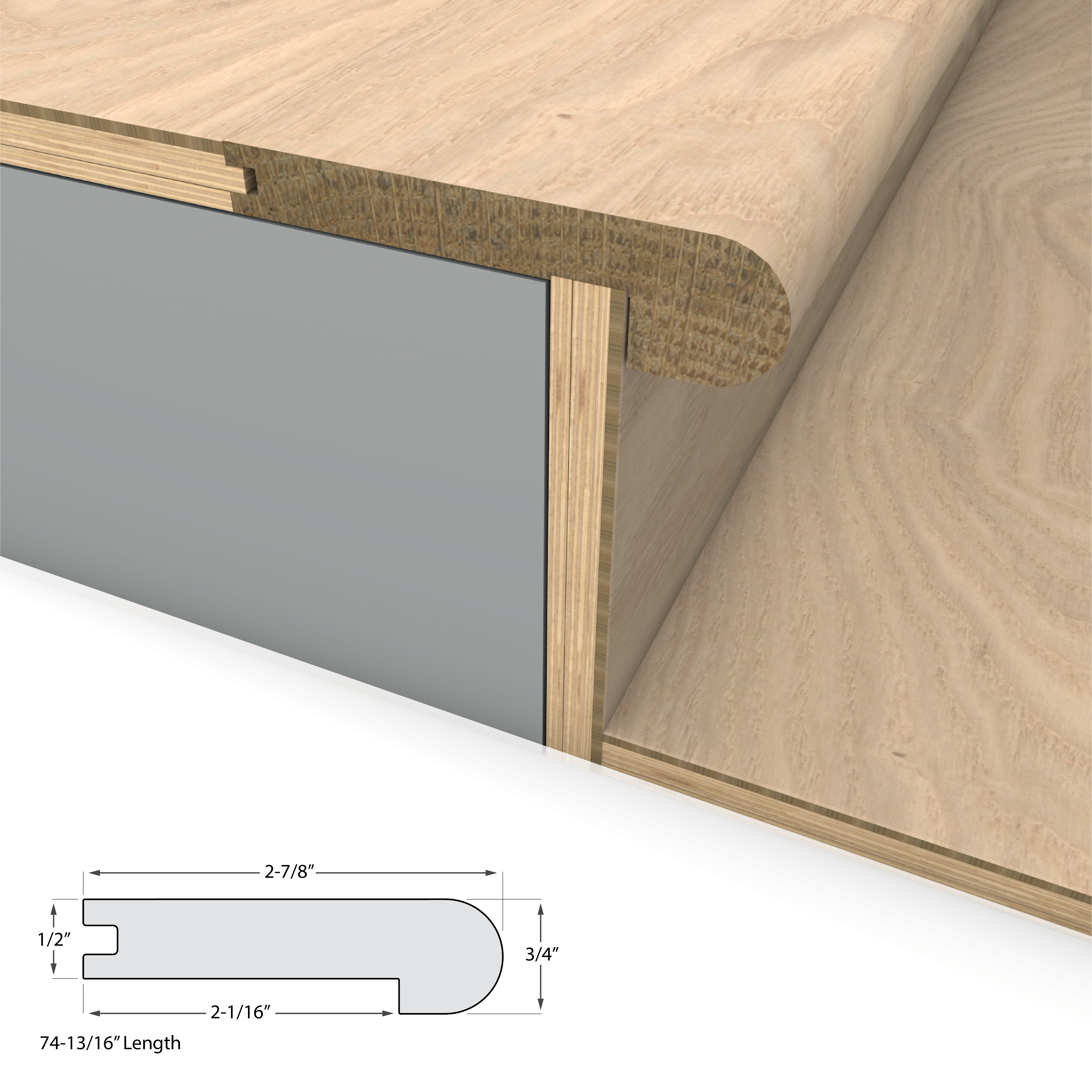 Clarified Ash Varietals Flush Stair Nosing view 2