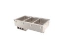 Three-well 120-volt 1875-watt modular marine-grade stainless steel drop-in hot well with standard drain and thermostatic controls