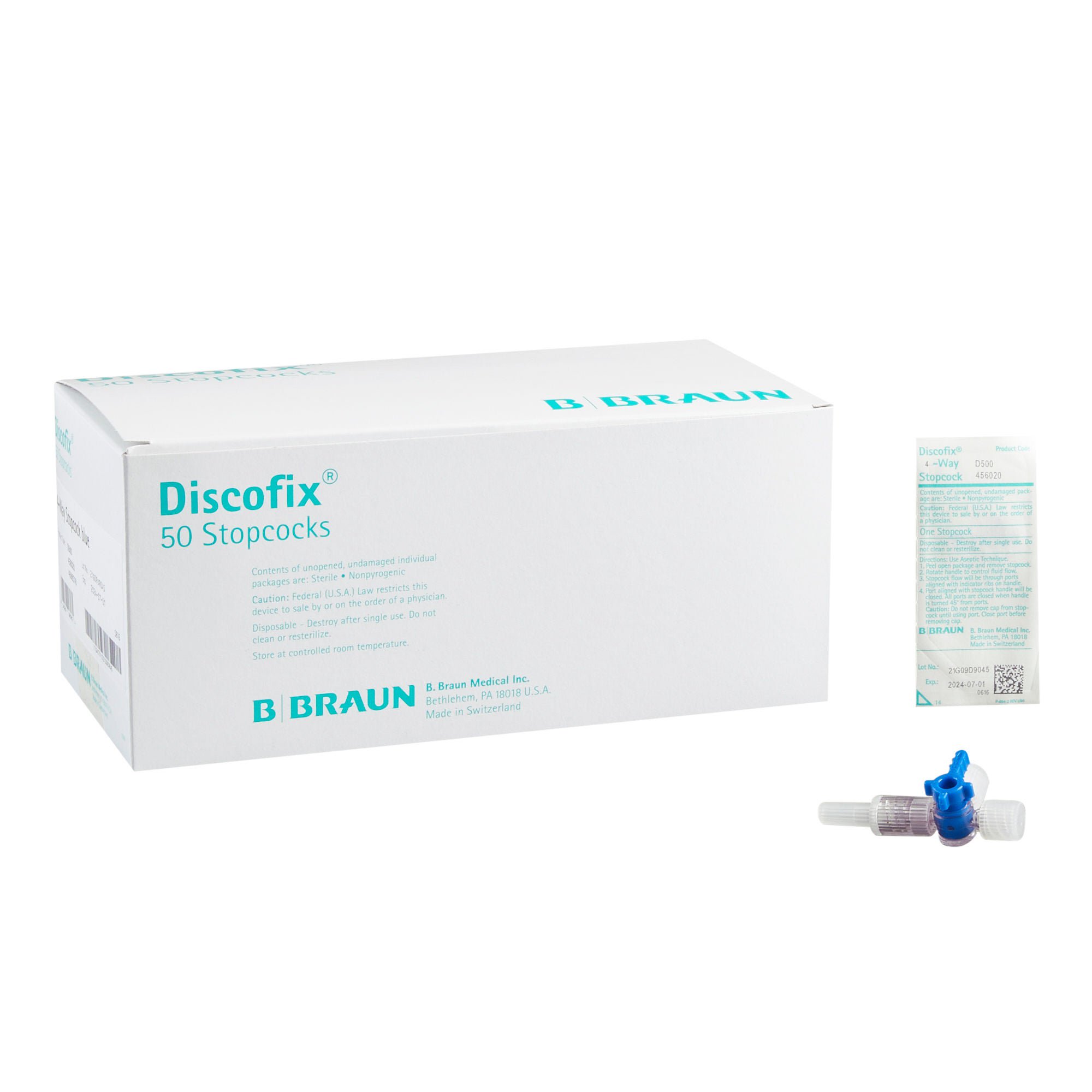 Discofix 2 Four Way Stopcock 0.26mL SPIN-LOCK Connector Sterile 456020
