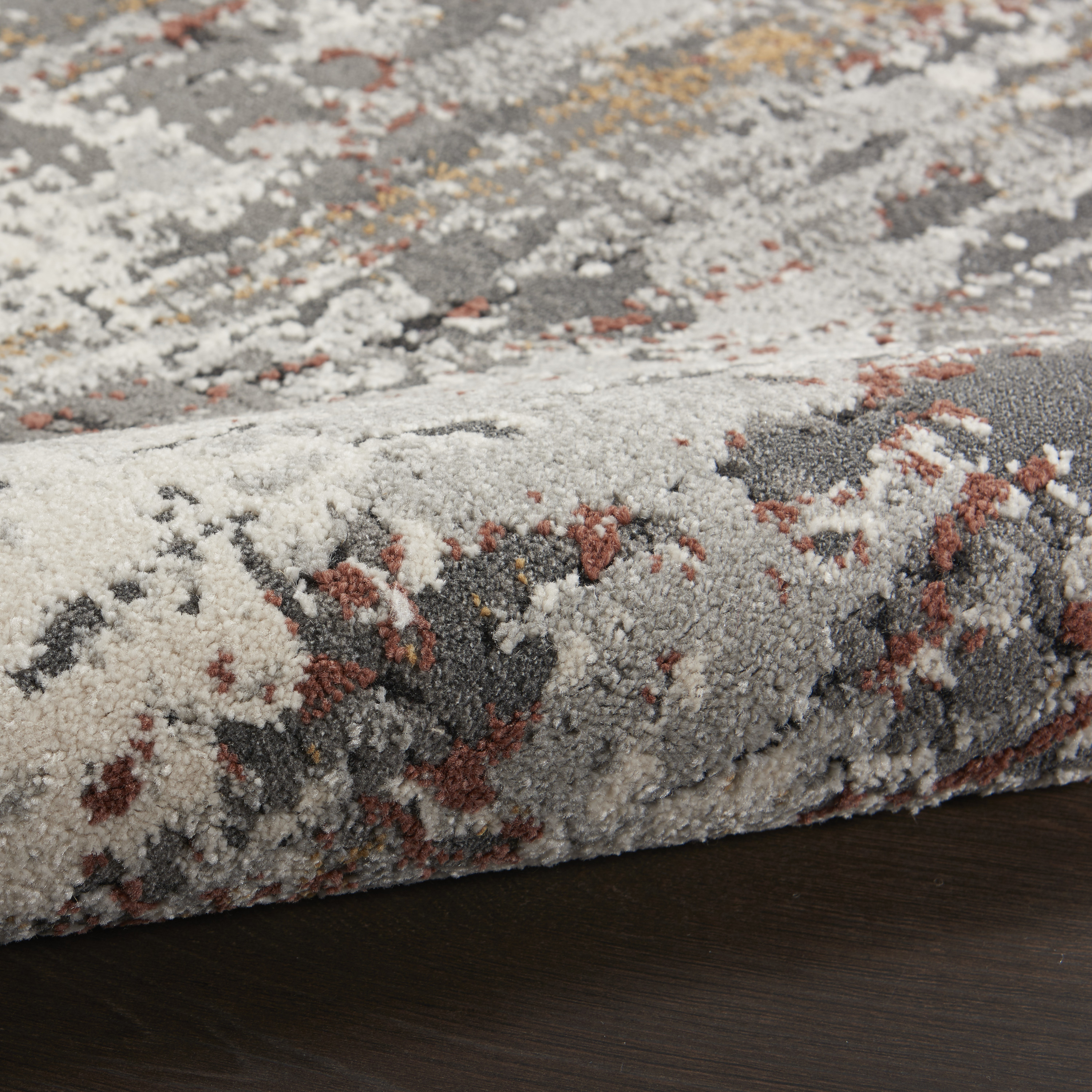 Nourison Tangra 5'3" x 7'3" Grey Multicolor Modern Indoor Rug