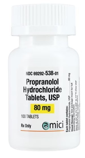 Propranolol HCl Injection 80mg -100/Bottle