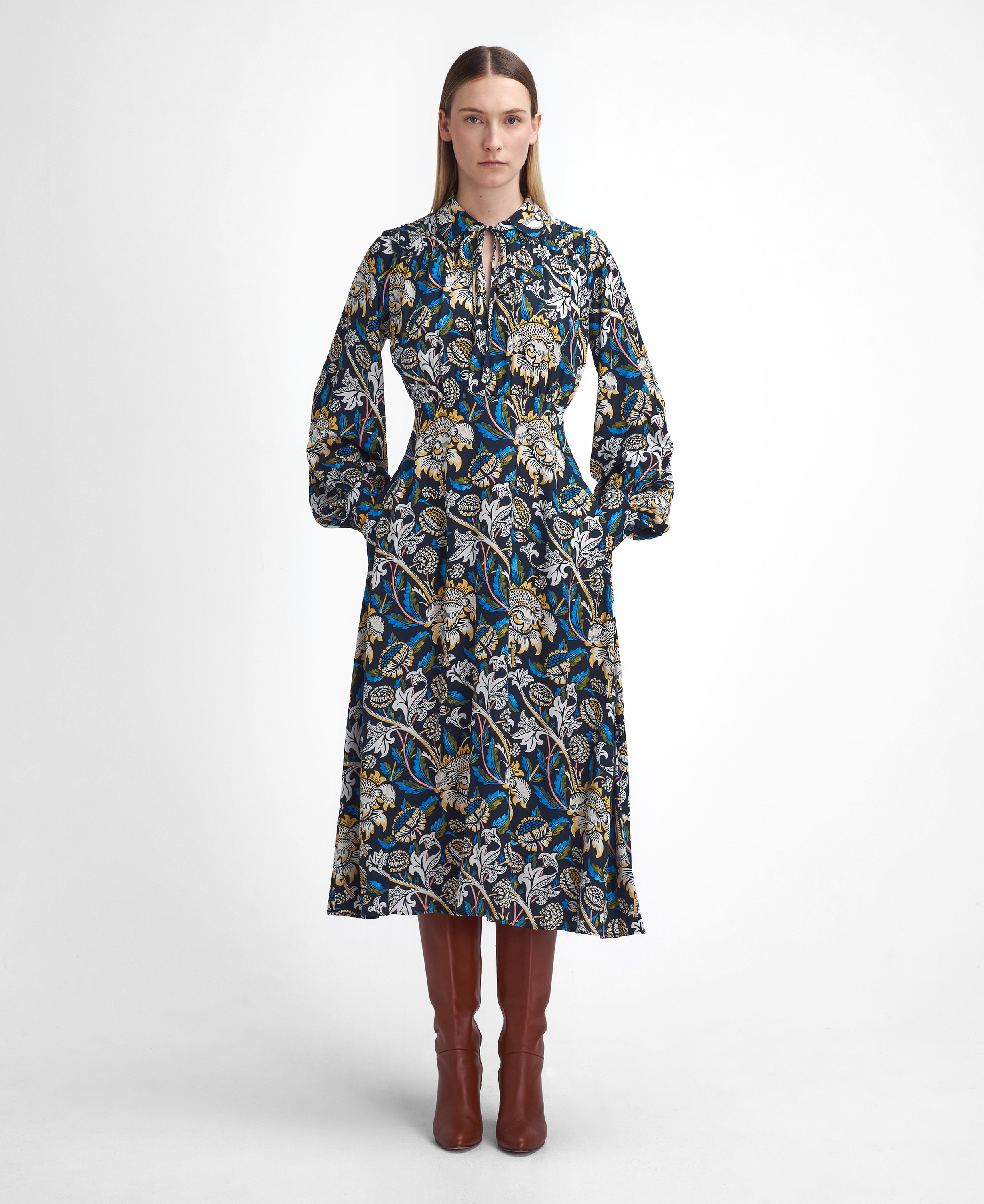 Barbour x William Morris Gallery Rendall Midi Dress image number 1