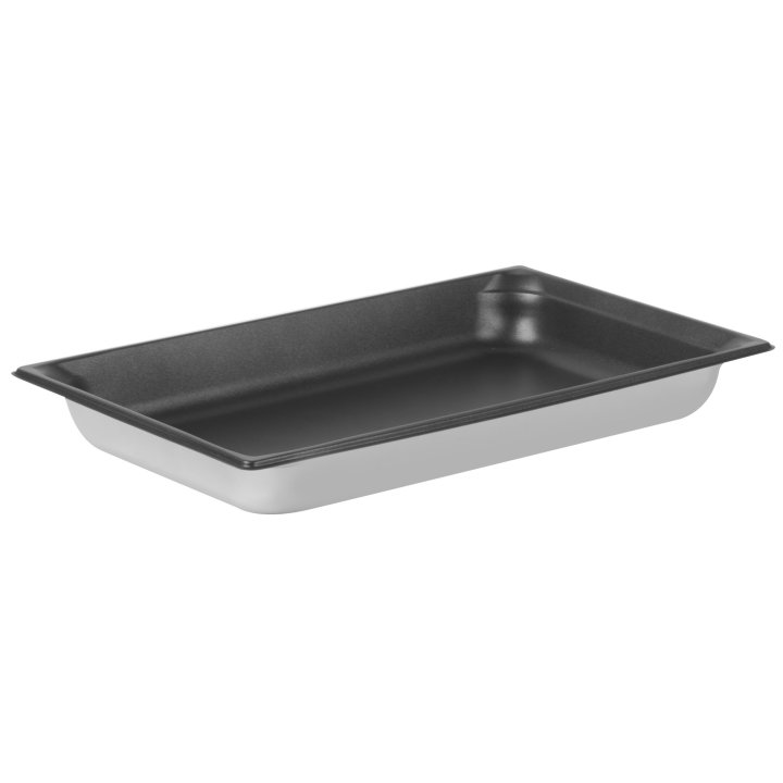 Full-size 2 ½-inch-deep Super Pan 3® stainless steel steam table pan with Steel Coat x3™ nonstick coating