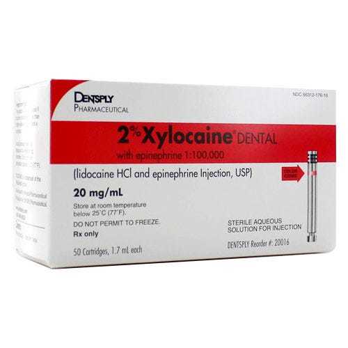 Xylocaine® 2% w/Epi 1:100,000 1.7ml Dental Cartridge