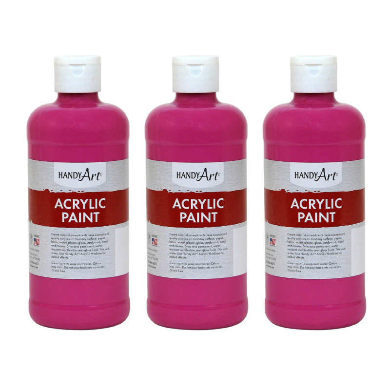 Acrylic Paint 16 oz, Magenta, Pack of 3