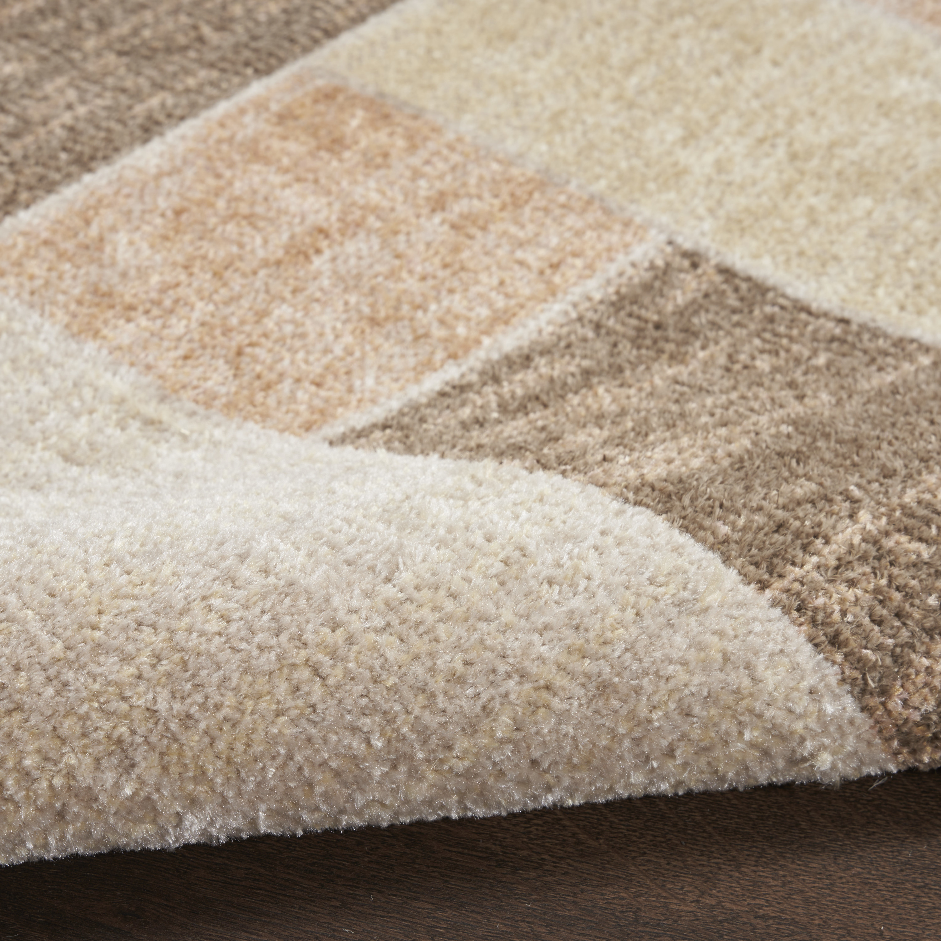 Nourison Astra Machine Washable 2'2" x 10' Beige Multicolor Modern Indoor Rug